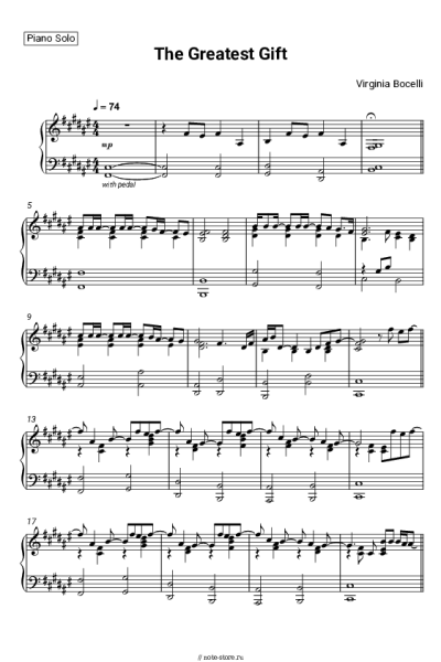 Ноты, аккорды Andrea Bocelli, Matteo Bocelli, Virginia Bocelli - The Greatest Gift