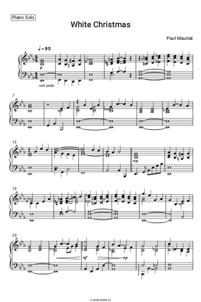 Ноты, аккорды Поль Мориа - White Christmas