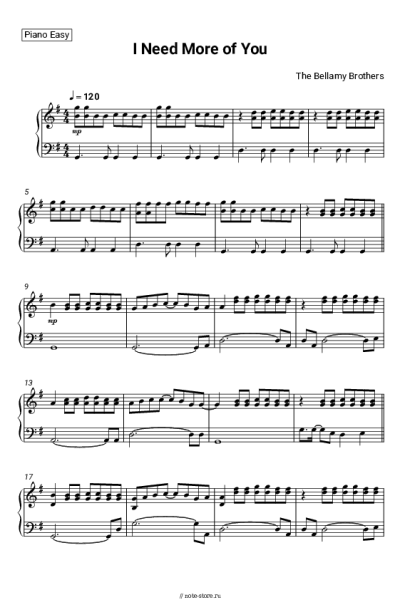 Ноты, аккорды The Bellamy Brothers - I Need More of You