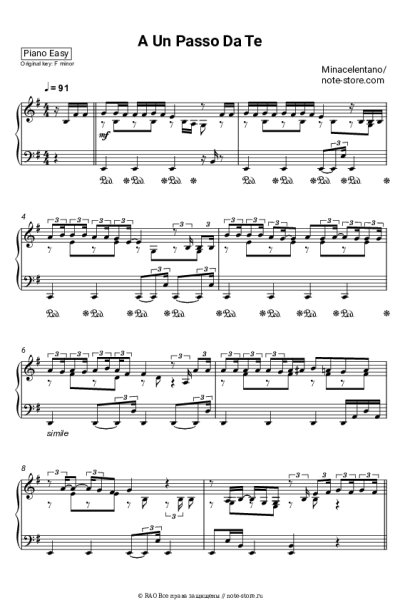 Ноты, аккорды Minacelentano - A Un Passo Da Te