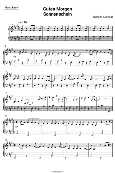 Ноты, аккорды Nana Mouskouri - Guten Morgen Sonnenschein