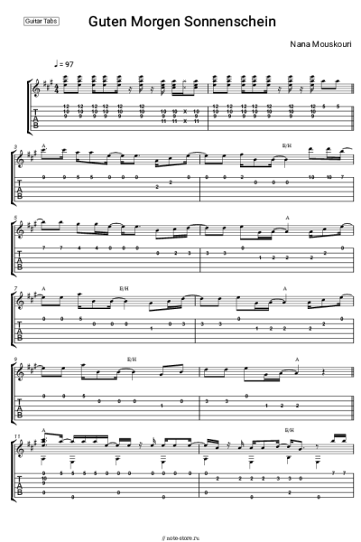 Ноты, аккорды Nana Mouskouri - Guten Morgen Sonnenschein