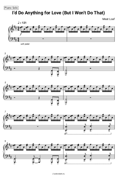 Ноты, аккорды Meat Loaf - I’d Do Anything for Love (But I Won’t Do That)