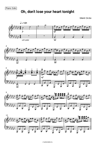 Ноты, аккорды Silent Circle - Oh, don't lose your heart tonight