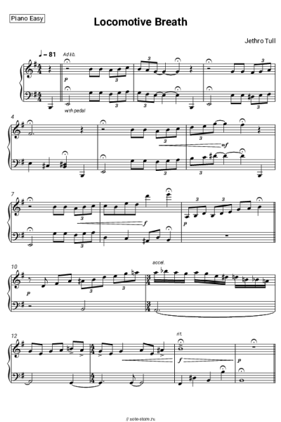 Ноты, аккорды Jethro Tull - Locomotive Breath