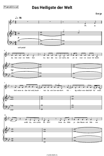 Ноты, аккорды Berge - Das Heiligste der Welt