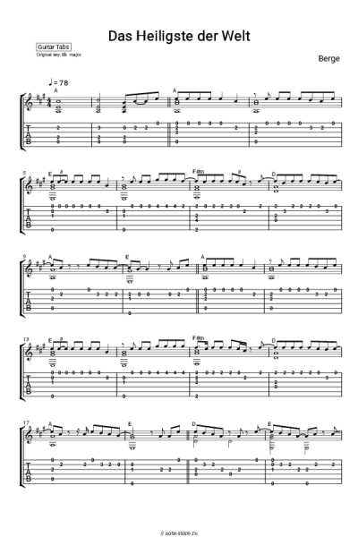 Ноты, аккорды Berge - Das Heiligste der Welt