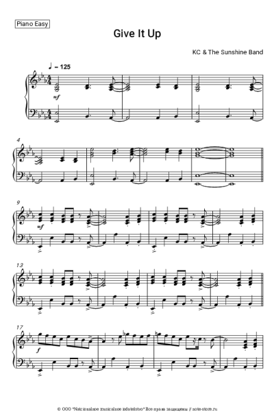 Ноты, аккорды KC & The Sunshine Band - Give It Up