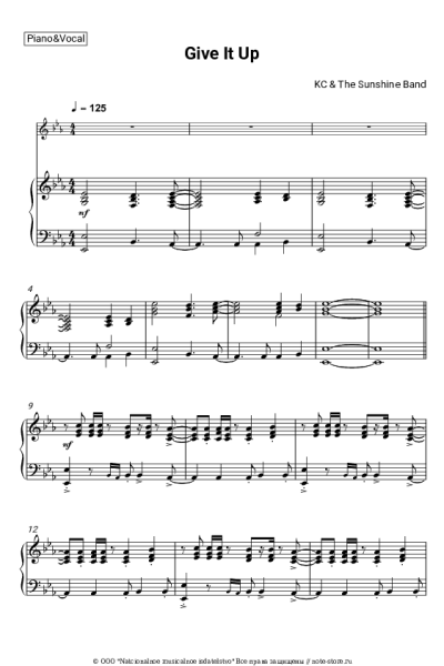 Ноты, аккорды KC & The Sunshine Band - Give It Up