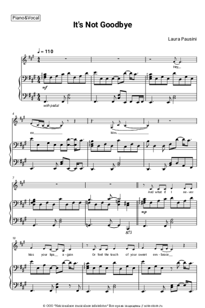 Ноты, аккорды Laura Pausini - It's Not Good-Bye