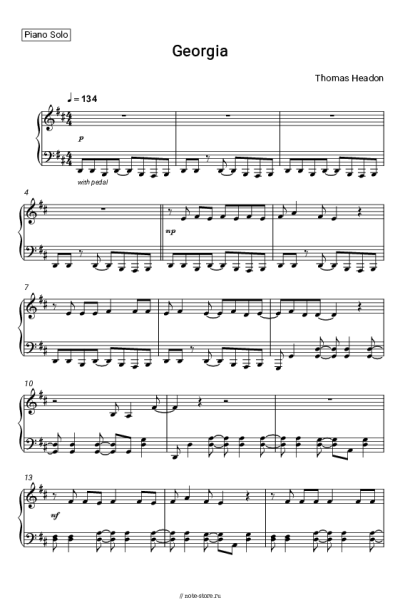 Ноты, аккорды Thomas Headon - Georgia