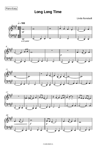 Ноты, аккорды Linda Ronstadt - Long Long Time