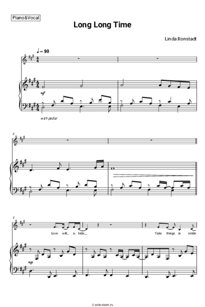 Ноты, аккорды Linda Ronstadt - Long Long Time