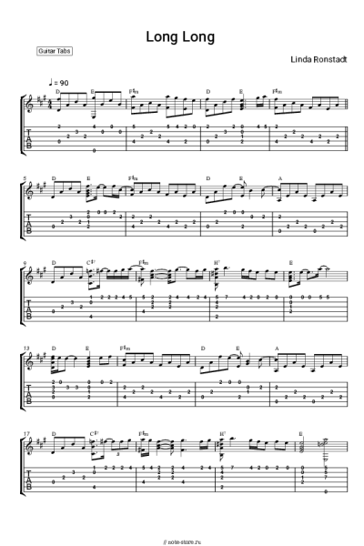 Ноты, аккорды Linda Ronstadt - Long Long Time