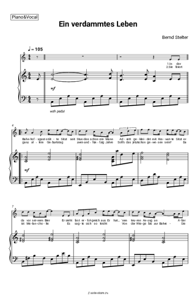 Ноты, аккорды Bernd Stelter - Ein verdammtes Leben
