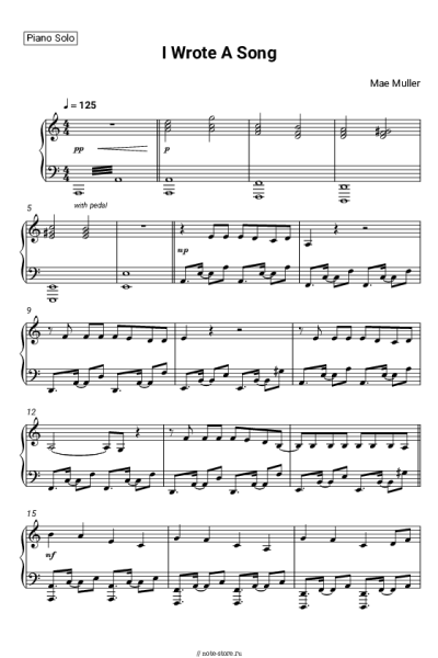 Ноты, аккорды Mae Muller - I Wrote A Song