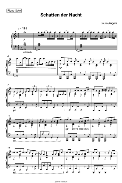 Ноты, аккорды Laura Angela - Schatten der Nacht