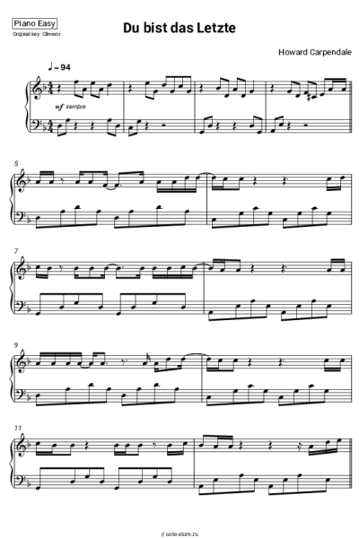 Ноты, аккорды Howard Carpendale - Du bist das Letzte...