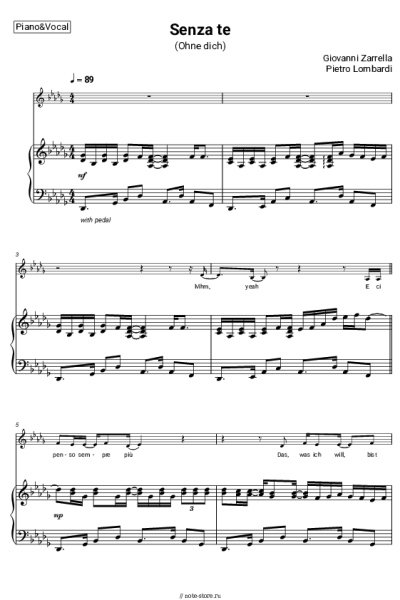 undefined Pietro Lombardi, Giovanni Zarrella - Senza te (Ohne dich)