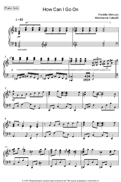 Ноты, аккорды Freddie Mercury, Montserrat Caballé - How Can I Go On