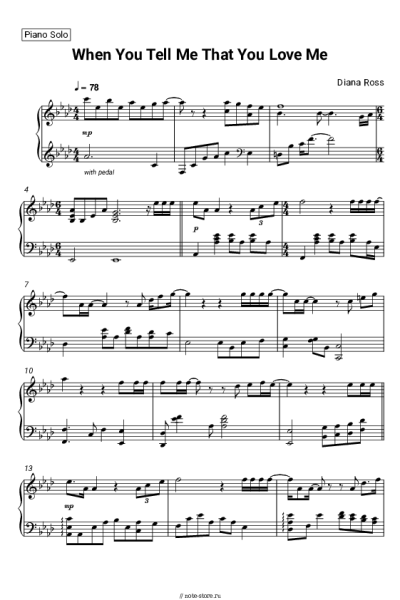 Ноты, аккорды Diana Ross - When You Tell Me That You Love Me