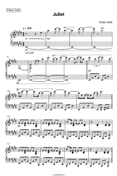Ноты, аккорды Robin Gibb - Juliet