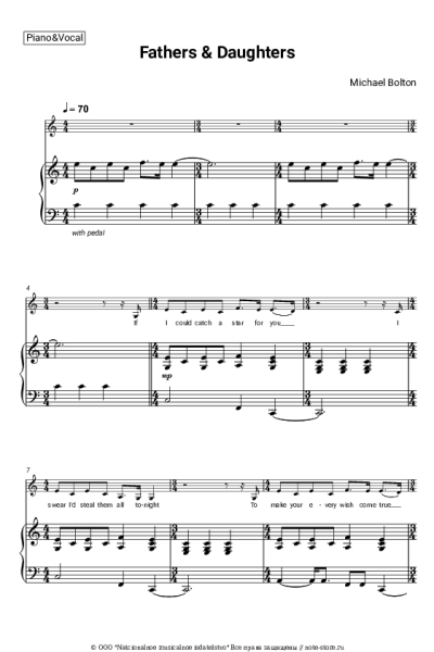 Ноты, аккорды Michael Bolton - Fathers & Daughters