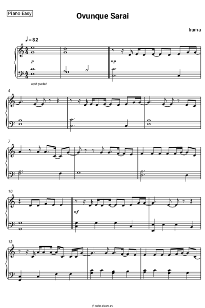 Ноты, аккорды Irama - Ovunque Sarai