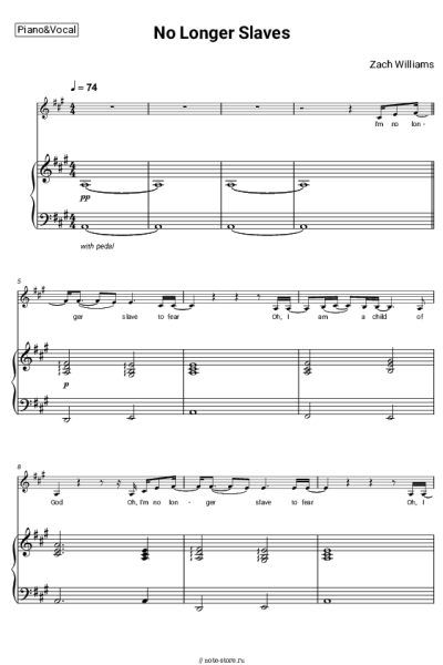 Ноты, аккорды Zach Williams - No Longer Slaves