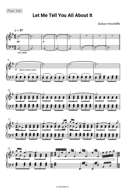 Ноты, аккорды Dickon Hinchliffe - Let Me Tell You All About It