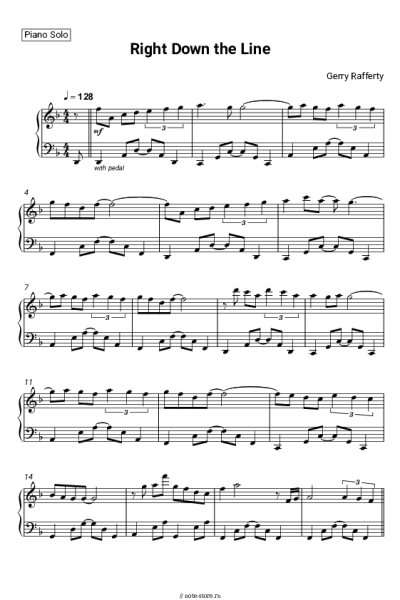Ноты, аккорды Gerry Rafferty - Right Down the Line