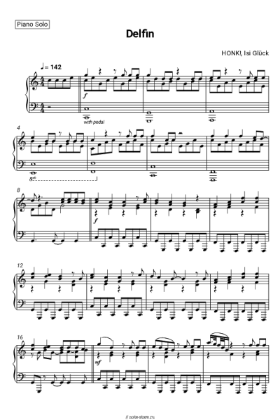 Ноты, аккорды HONK!, Isi Glück - Delfin