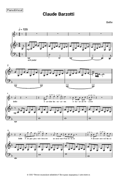 Ноты, аккорды Claude Barzotti - Belle