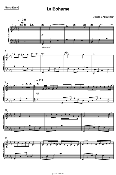 Ноты, аккорды Charles Aznavour - La Boheme