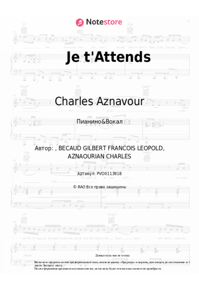 undefined Charles Aznavour - Je t'Attends