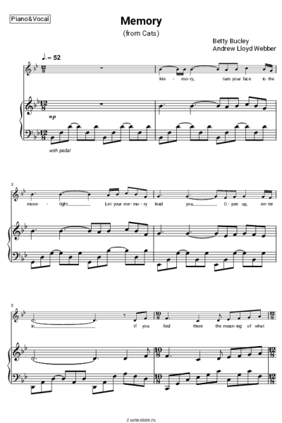 Ноты, аккорды Andrew Lloyd Webber, Betty Buckley - Memory (from Cats)