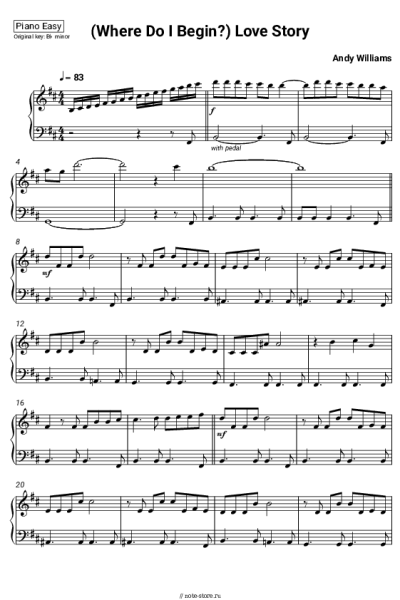 Ноты, аккорды Andy Williams - (Where Do I Begin?) Love Story