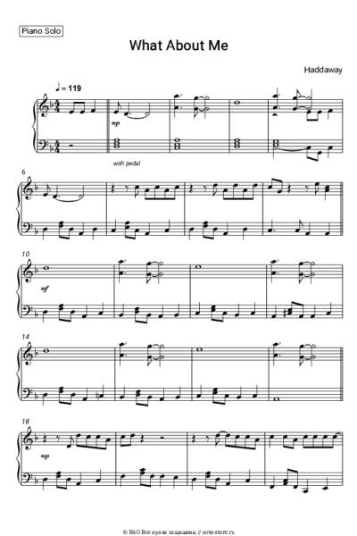 Ноты, аккорды Haddaway - What About Me