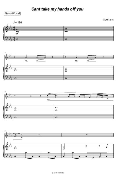 Ноты, аккорды Soultans - Can’t Take My Hands Off You