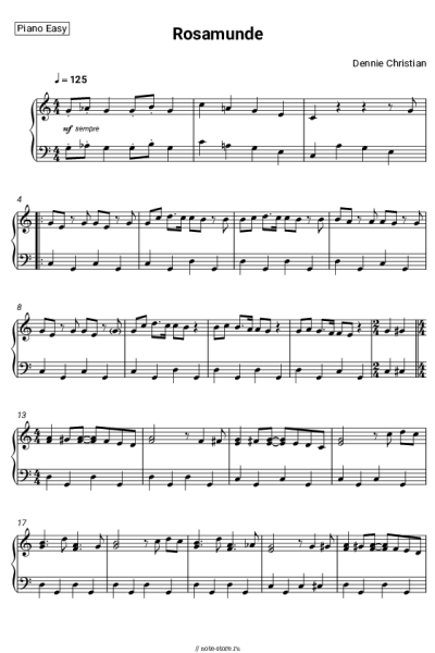 Ноты, аккорды Dennie Christian - Rosamunde