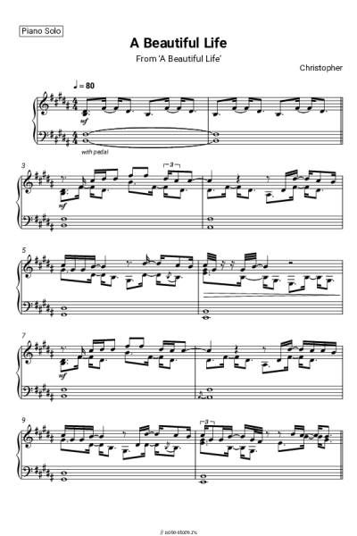 Ноты, аккорды Christopher - A Beautiful Life (From ‘A Beautiful Life’)