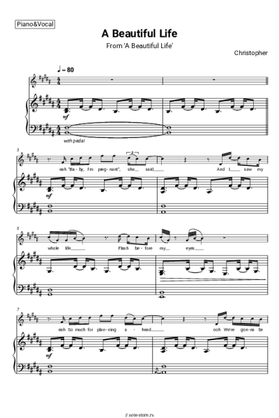 Ноты, аккорды Christopher - A Beautiful Life (From ‘A Beautiful Life’)