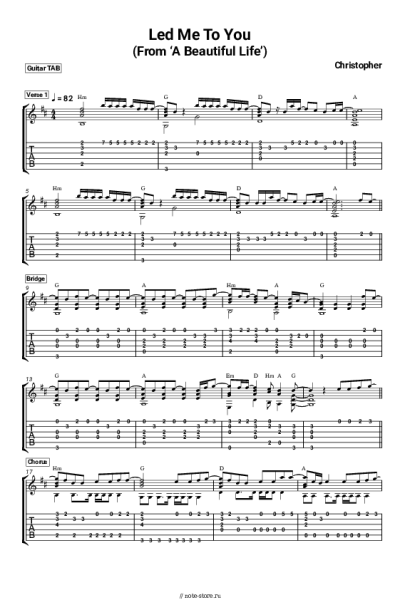 Ноты, аккорды Christopher - Led Me To You (From ‘A Beautiful Life’)
