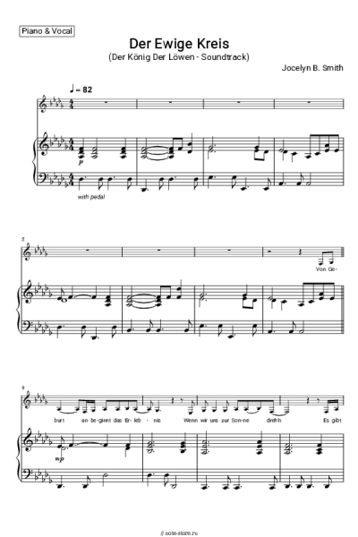 Ноты, аккорды Jocelyn B. Smith - Der Ewige Kreis (Der König Der Löwen - Soundtrack)