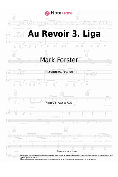 undefined Mark Forster - Au Revoir 3. Liga