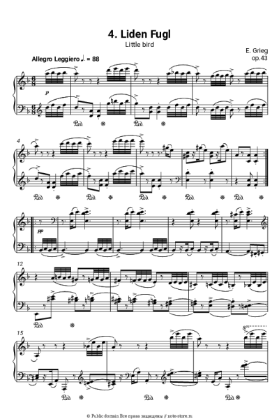 undefined Эдвард Григ - Лирические пьесы, op.43. №4 Little bird