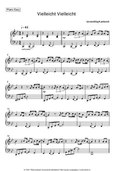 Ноты, аккорды AnnenMayKantereit - Vielleicht Vielleicht