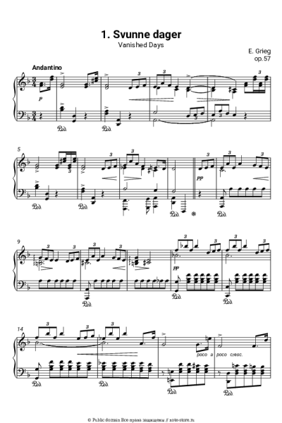 undefined Эдвард Григ - Лирические пьесы, op.57. №1 Vanished days