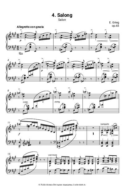 undefined Эдвард Григ - Лирические пьесы, op.65. №4 Salon