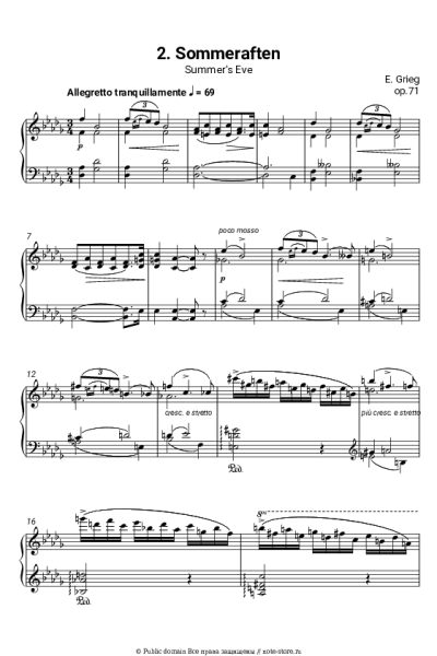 undefined Эдвард Григ - Лирические пьесы, op.71. №2 Summer's Eve